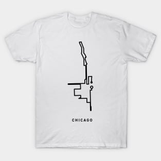 Chicago Marathon Course Map T-Shirt